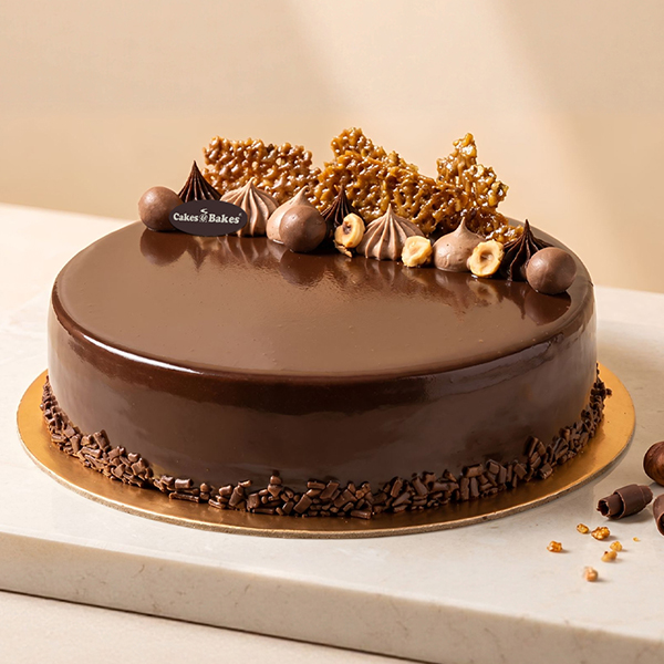 Hazelnut Choco Cake from Cakes and Bakes Bakery Dubai, a chocolate and hazelnut-flavored cake for birthdays, anniversaries, and celebrations.