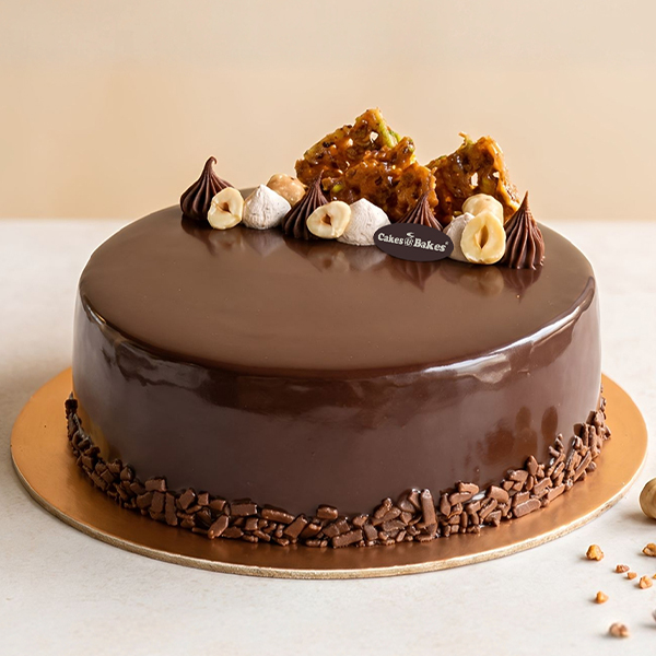 Hazelnut Choco Cake from Cakes and Bakes Bakery Dubai, a chocolate and hazelnut-flavored cake for birthdays, anniversaries, and celebrations.