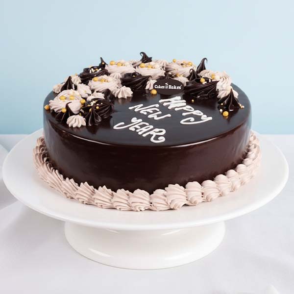Chocolate Floral Design New Year Cake by Cakes and Bakes Dubai